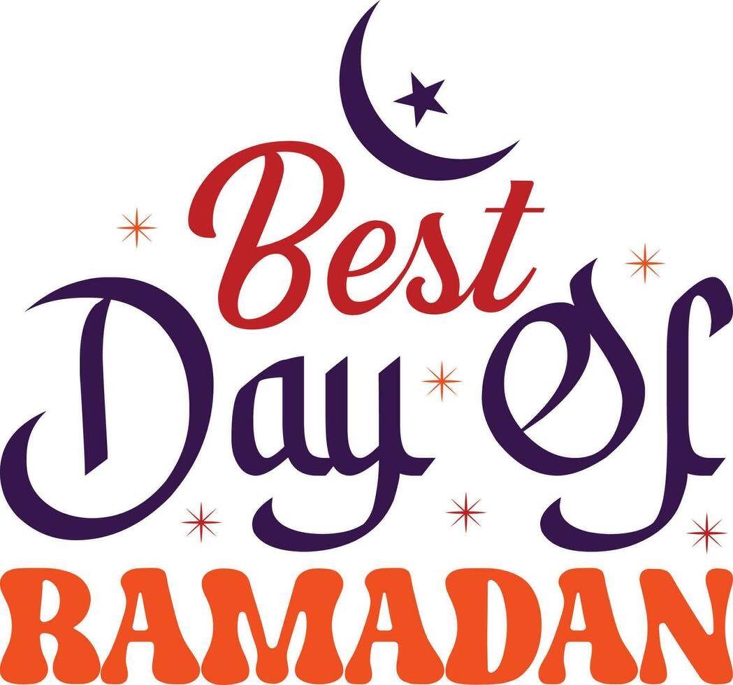 Beste Tag von Ramadan T-Shirt Design vektor