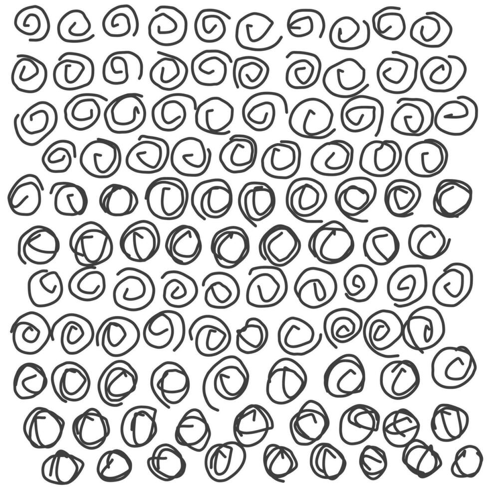 abstrakt spiral klotter virvlar runt. hand dragen klotter bakgrund mönster. förslag skisser. vektor illustration
