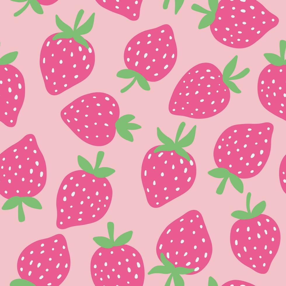 nahtlos Muster mit bunt Erdbeeren. Sommer- Hintergrund. vektor
