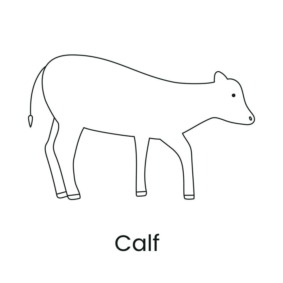 Kalb Symbol im Vektor. linear Illustration. vektor