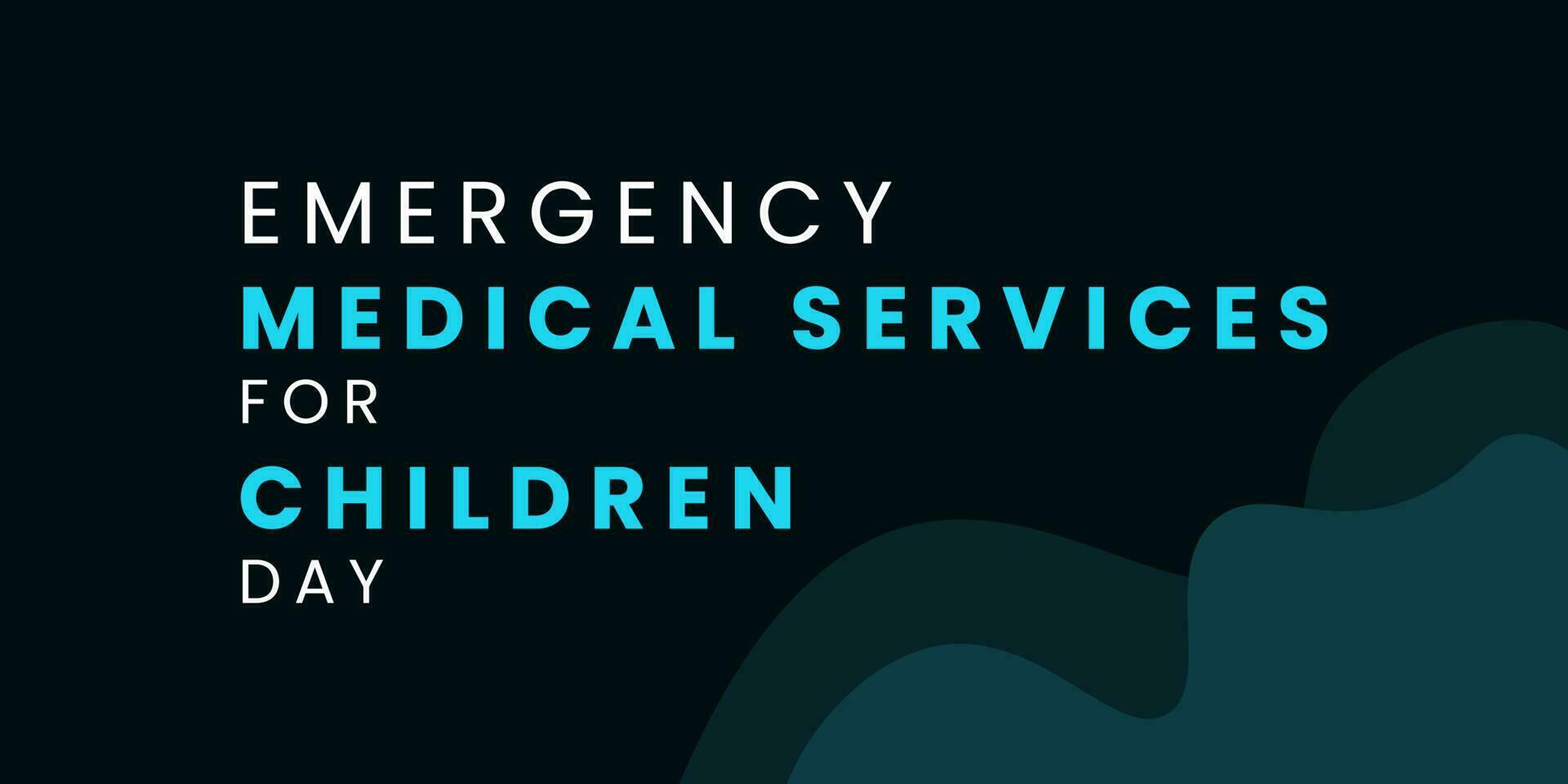 nödsituation medicinsk tjänster för barn dag på Maj. hälsning kort affisch och baner. vektor