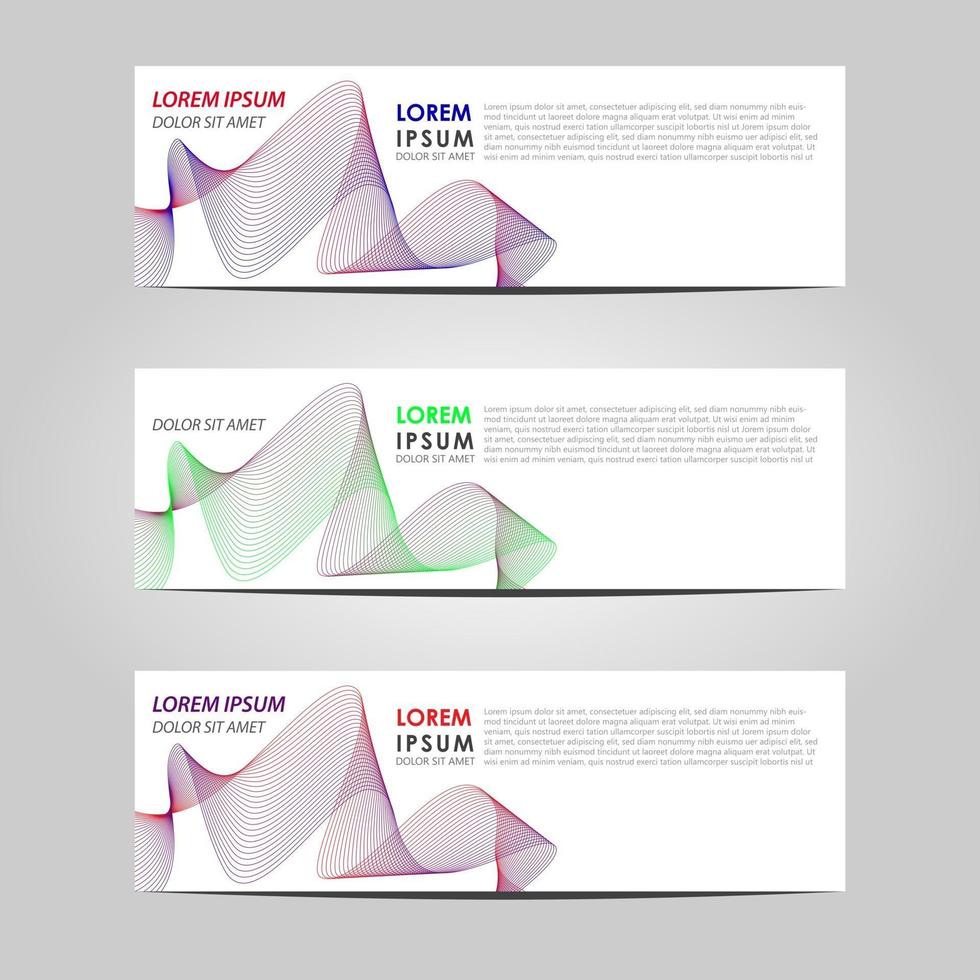 Business Set 3 Vektor abstrakte Banner Design-Vorlage