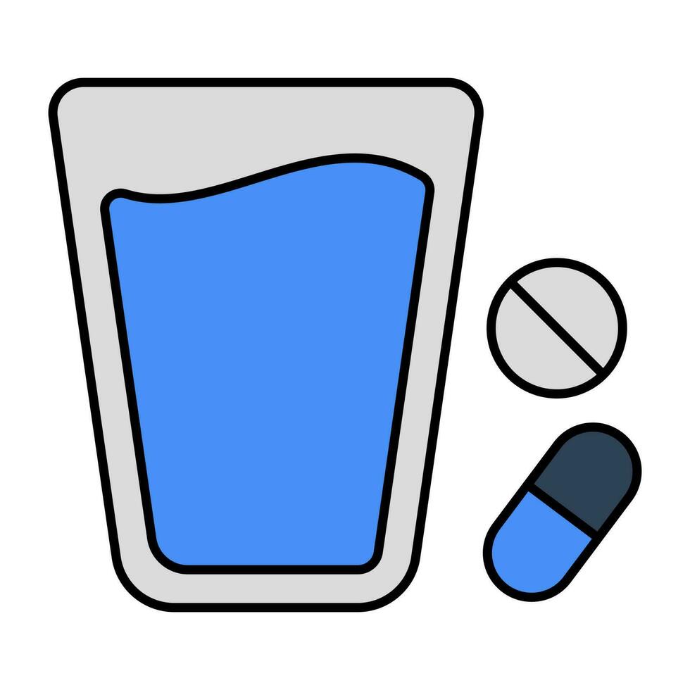 konceptuell platt design ikon av tar medicin vektor