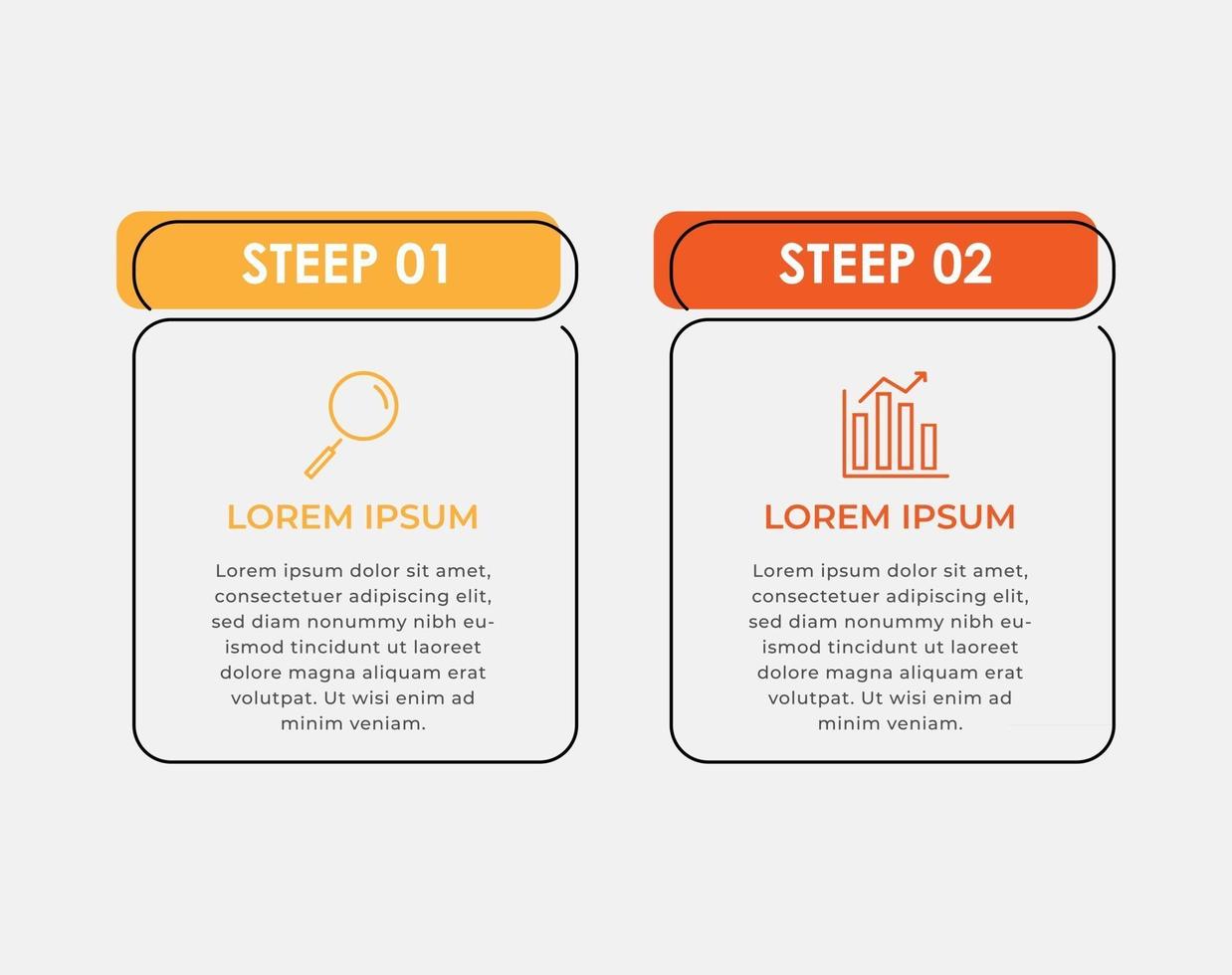 Vektor-Infografiken mit 2 Optionen oder Schritten Business-Vorlage vektor