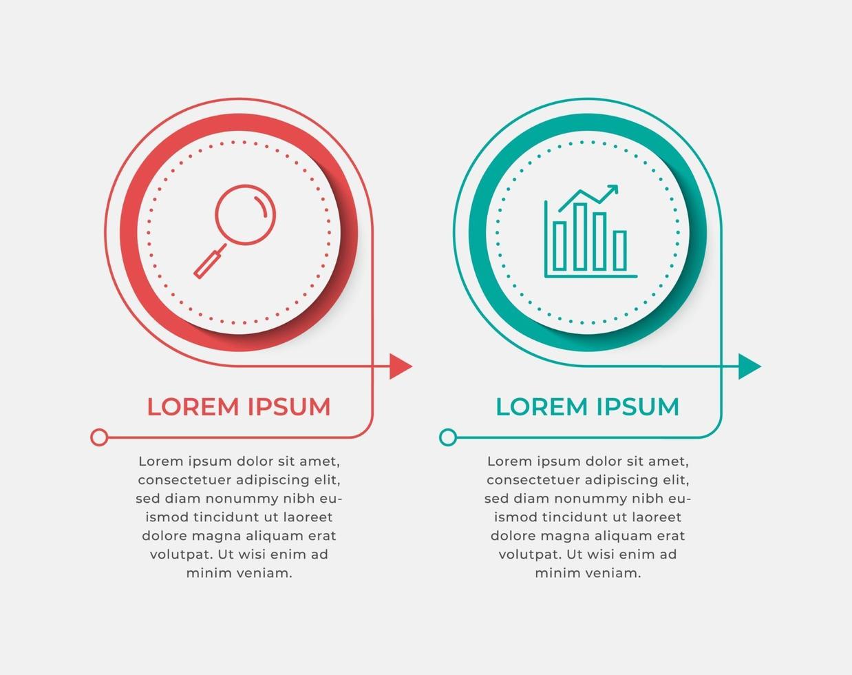 Vektor-Infografiken mit 2 Optionen oder Schritten Business-Vorlage vektor