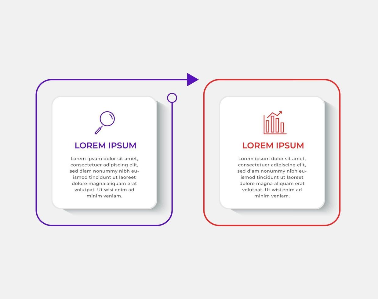 Vektor-Infografiken mit 2 Optionen oder Schritten Business-Vorlage vektor