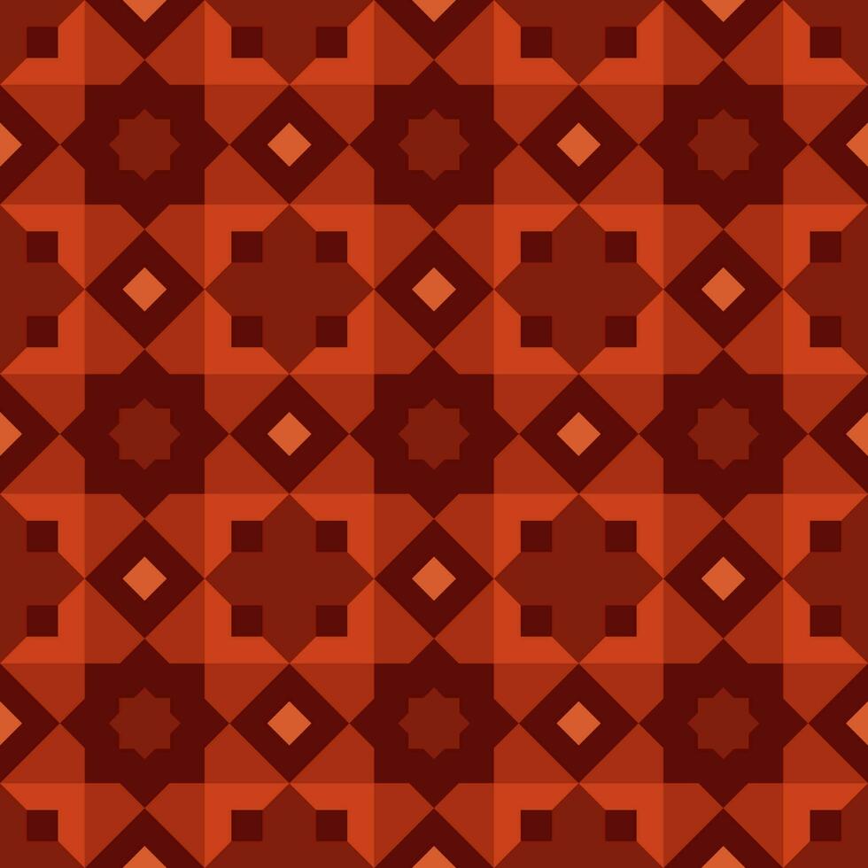 bakgrund oktogon form mitten kvadrater runt om. ordna dem i en rutnät. sömlös abstrakt geometrisk mönster röd toner. textur design för textil, bricka, omslag, affisch, vägg. vektor illustration.