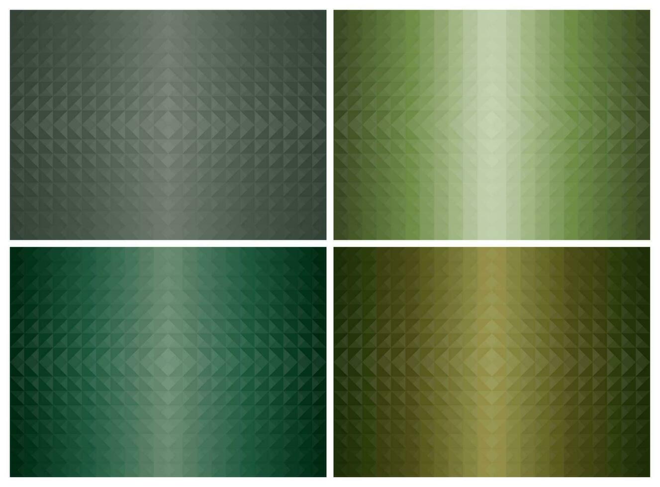 abstrakt geometrisk triangel form bakgrund uppsättning, grön Färg jord tona. omslag mönster design. vektor illustration.