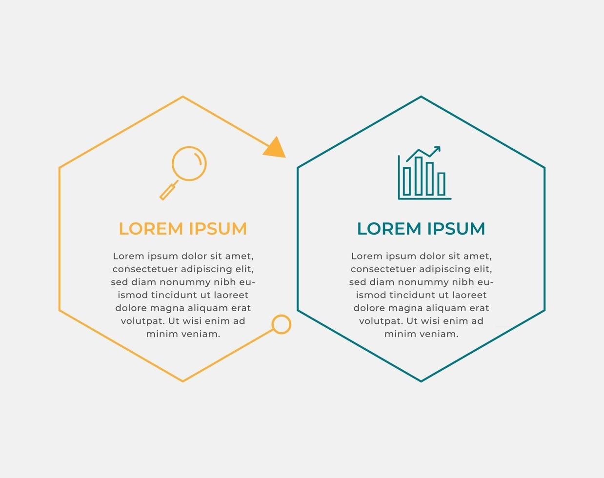 Vektor-Infografiken mit 2 Optionen oder Schritten Business-Vorlage vektor