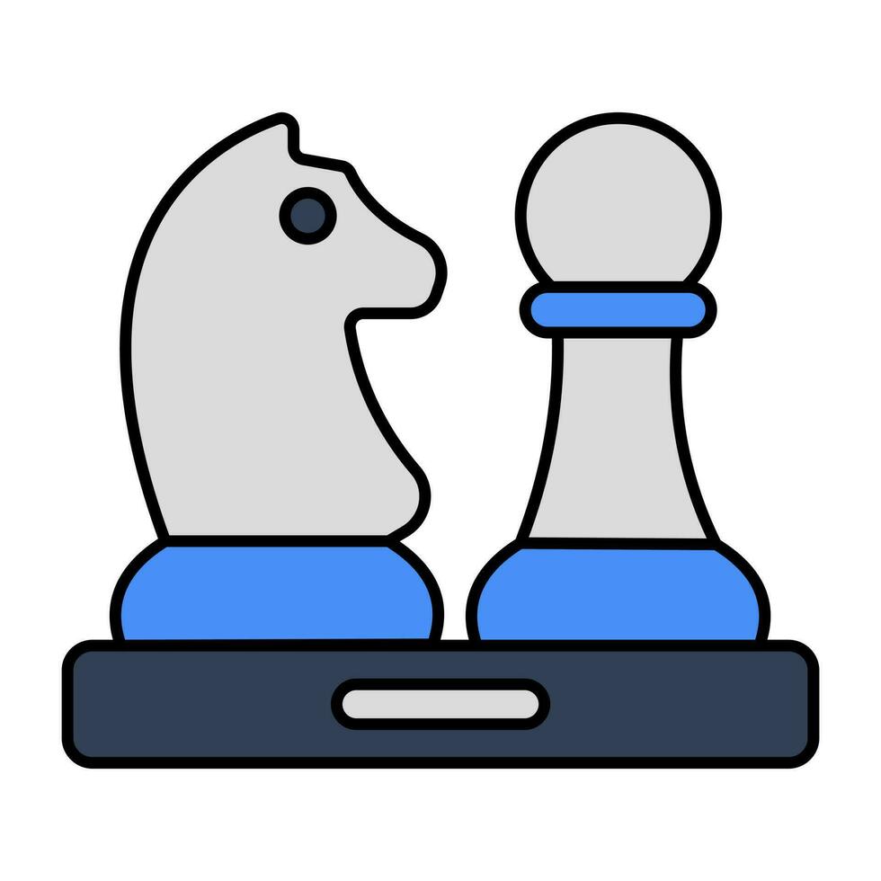 Strategie Spiel Symbol, eben Design von Schachmatt vektor