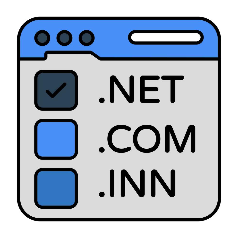ett ikon design av webb domäner vektor