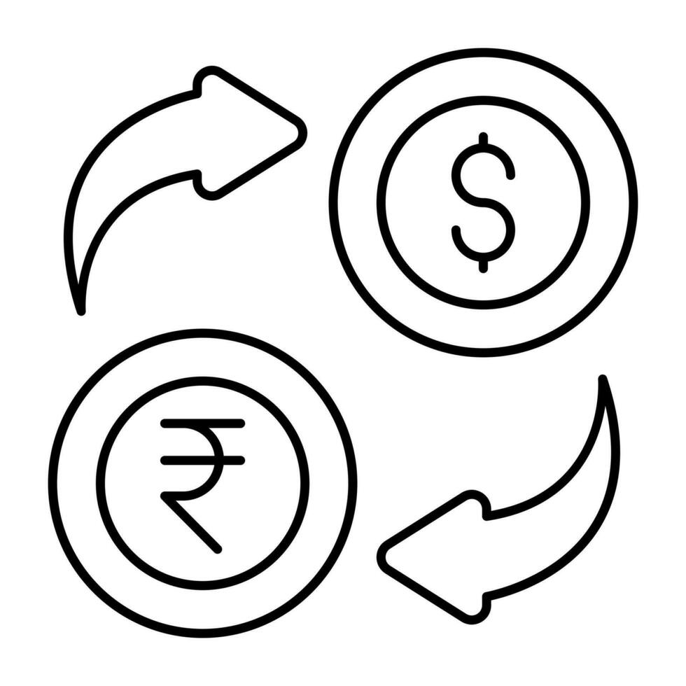 konceptuell design ikon av valuta utbyta vektor