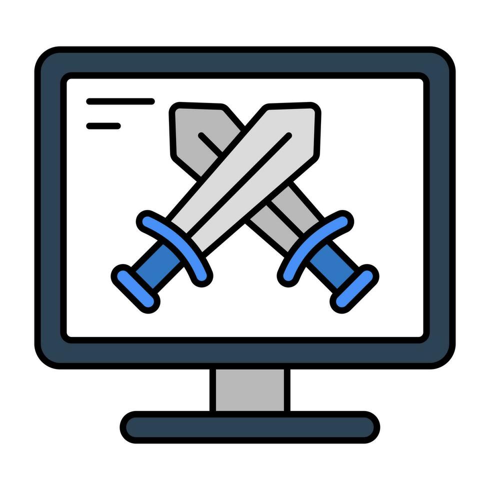 ein eben Design, Symbol von online Schwerter vektor