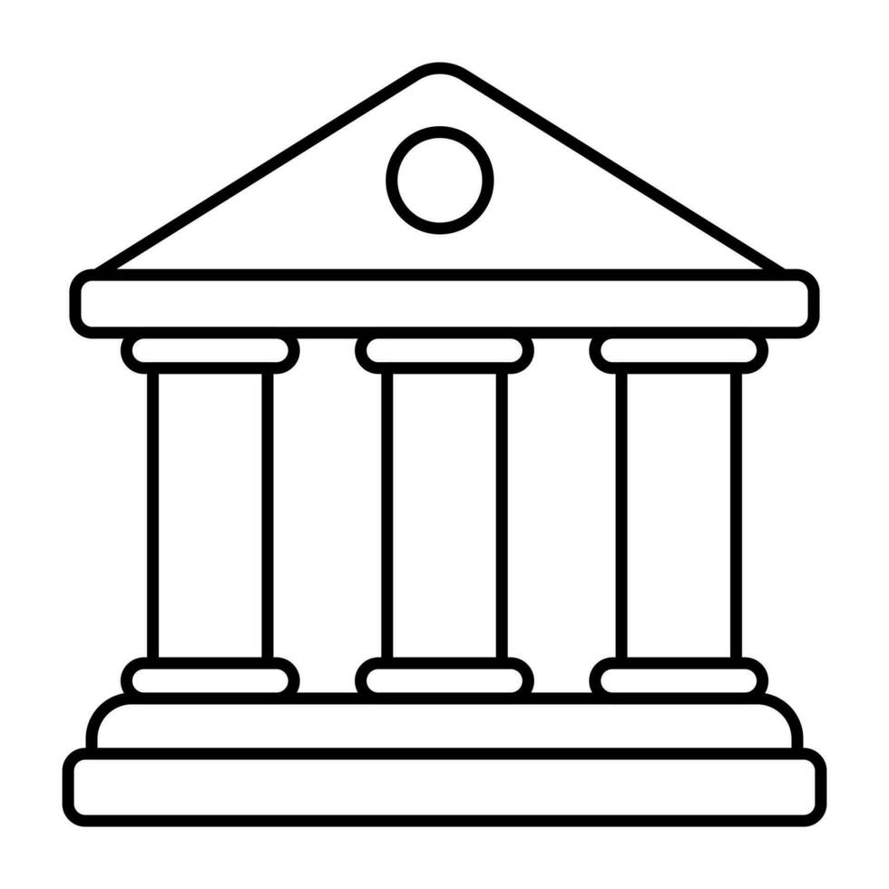 ein linear Design Symbol von Bank Gebäude vektor