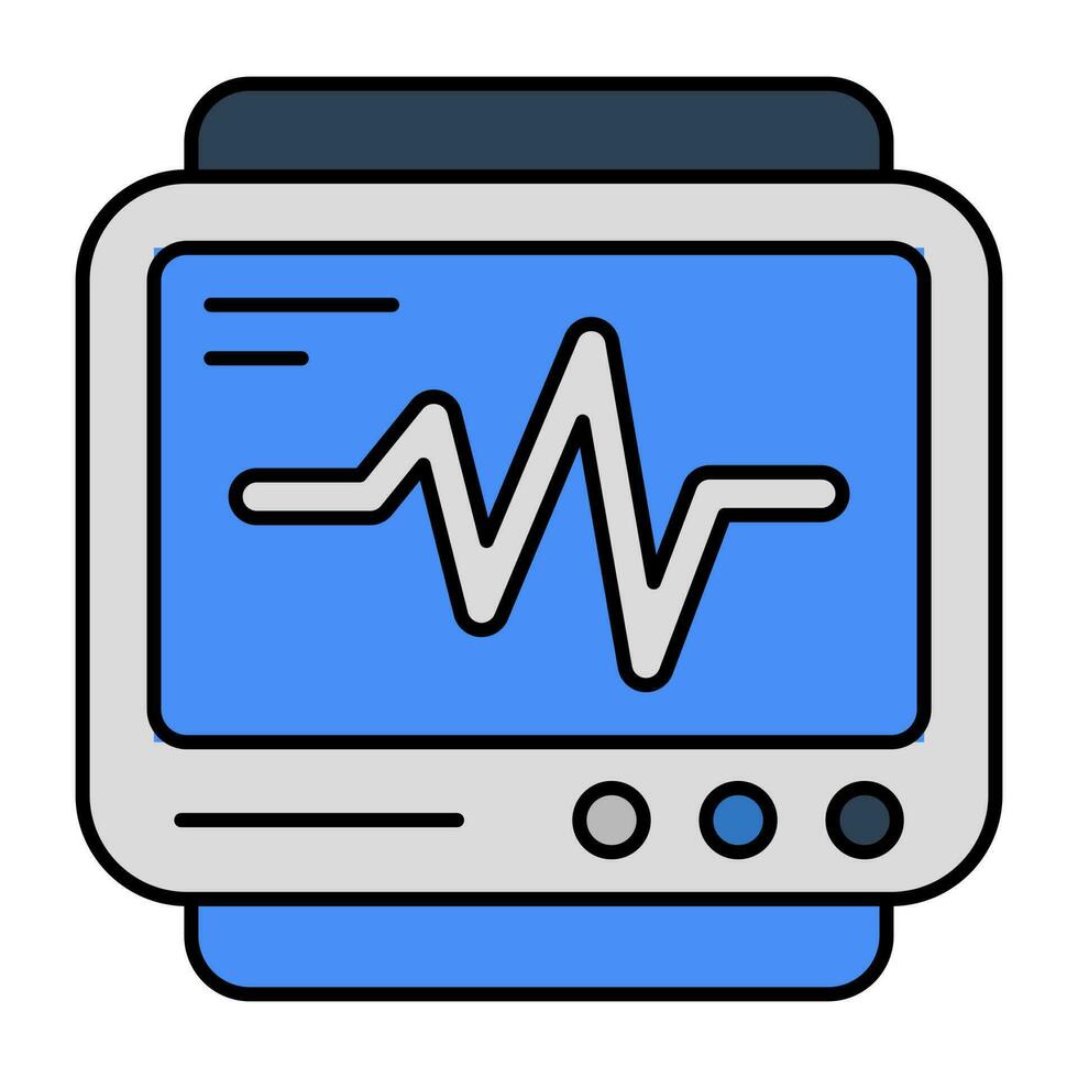 en unik designikon för EKG-monitor vektor