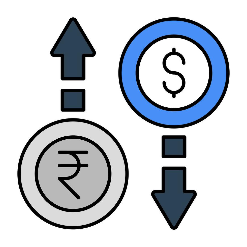 konceptuell design ikon av valuta utbyta vektor