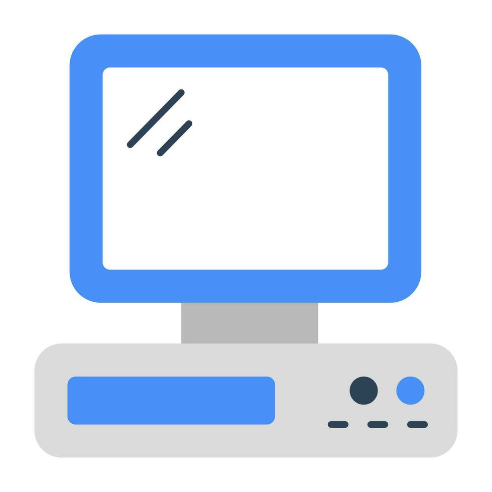 en platt design, ikon av dator vektor