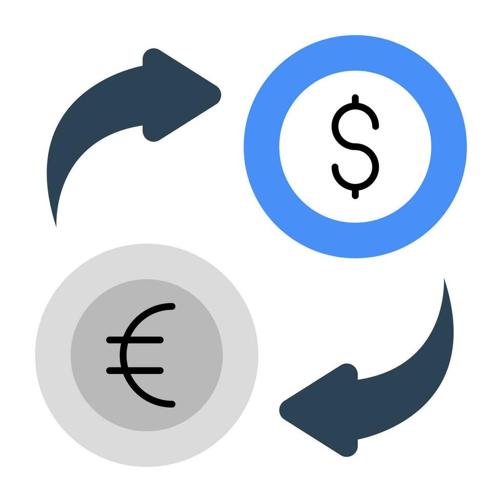 webkonzeptionell Design Symbol von Dollar zu Euro vektor