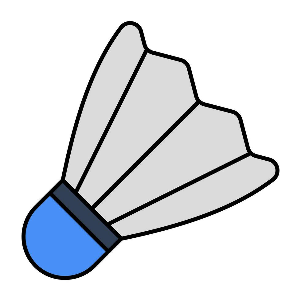 Badminton Birdie Symbol, eben Design von Federball vektor