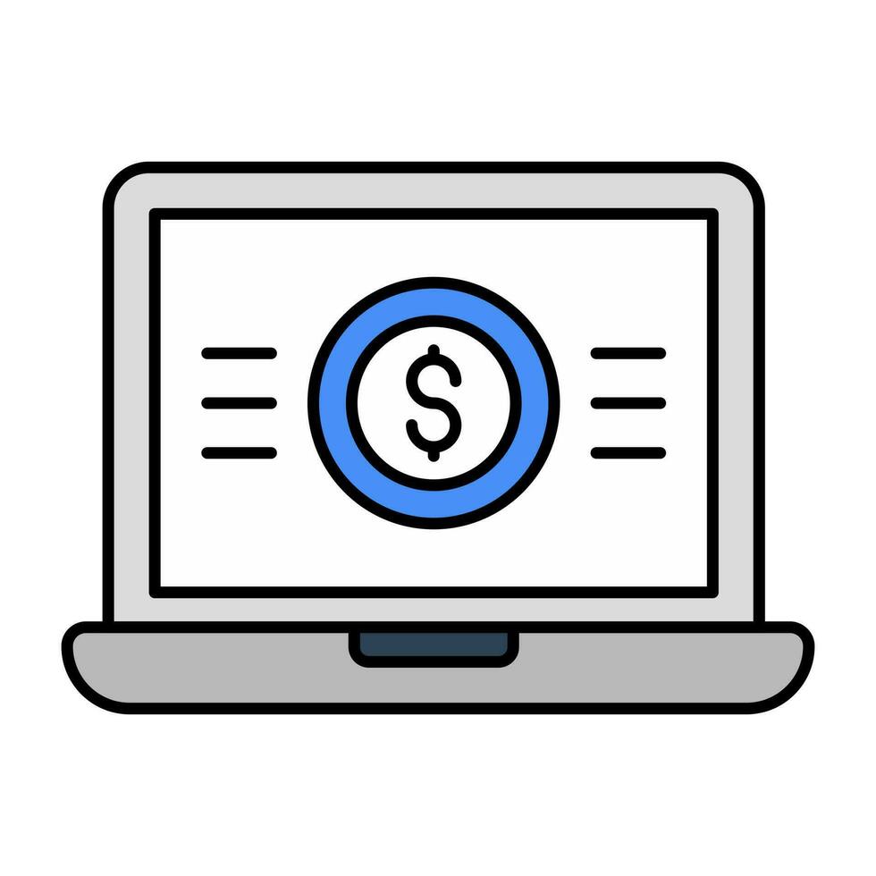 Dollar Innerhalb Laptop, Symbol von online Geld vektor
