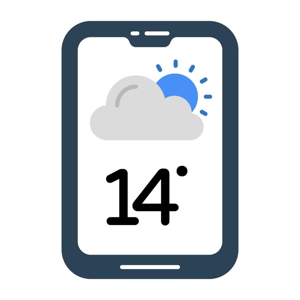 mobil väder app ikon i premie stil vektor