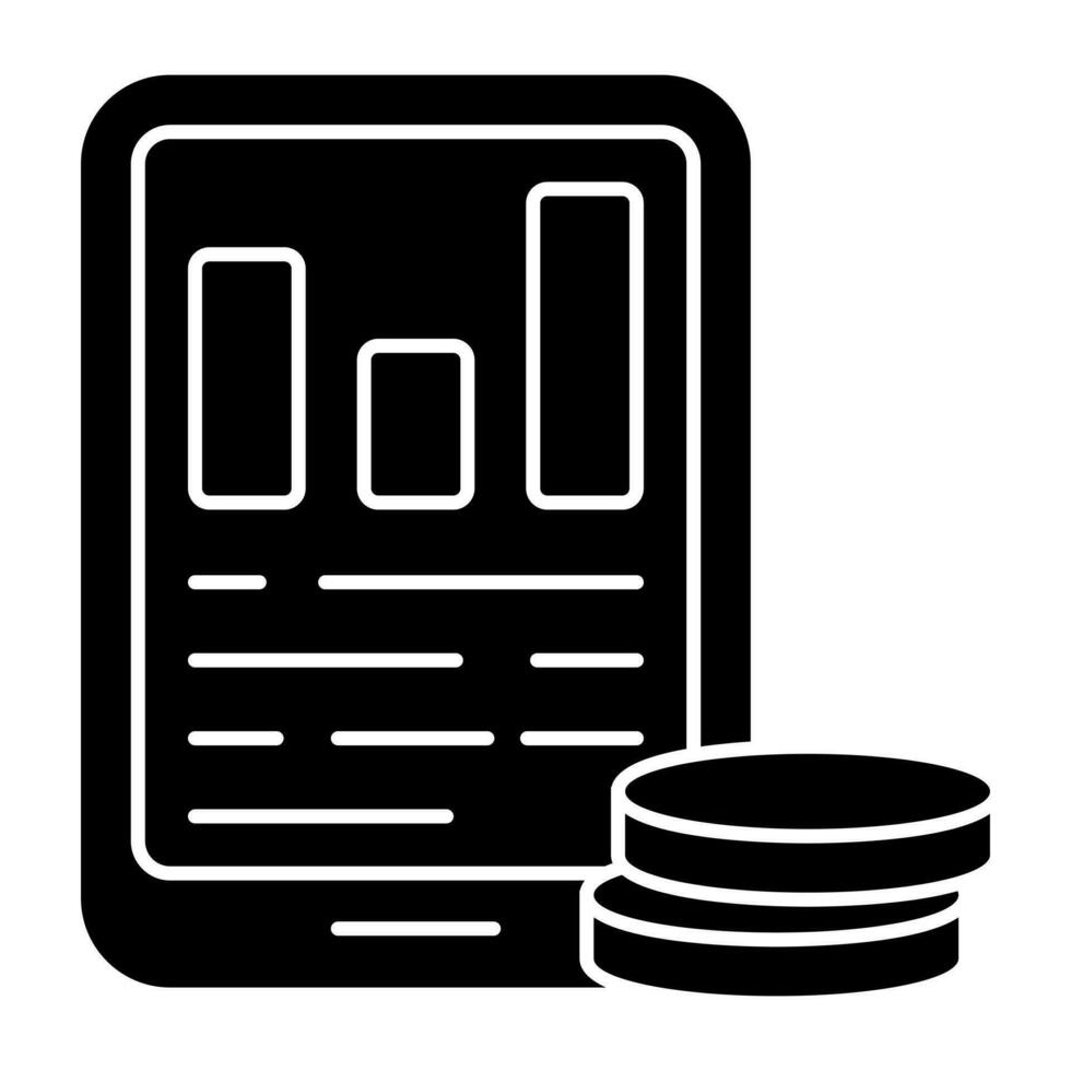 ett ikon design av mobil data analys vektor