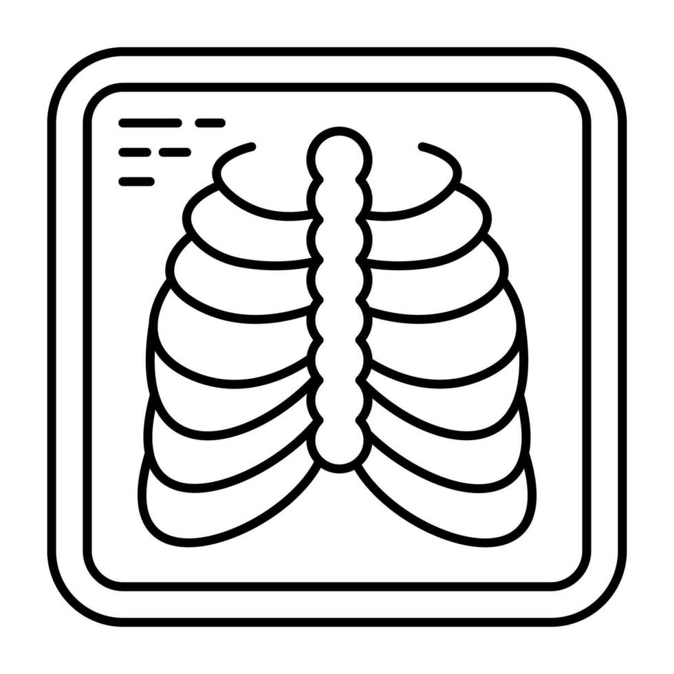 Einzigartige Designikone des Rippenkäfigs vektor