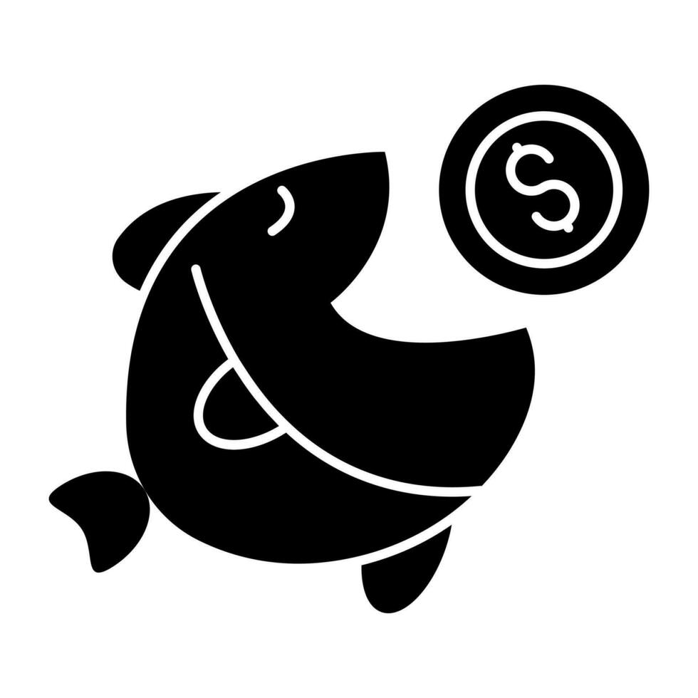 modern design ikon av finansiell fisk vektor