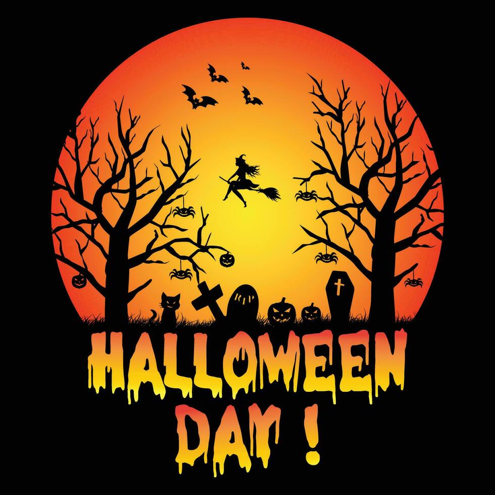 halloween dag t-shirt design vektor illustration