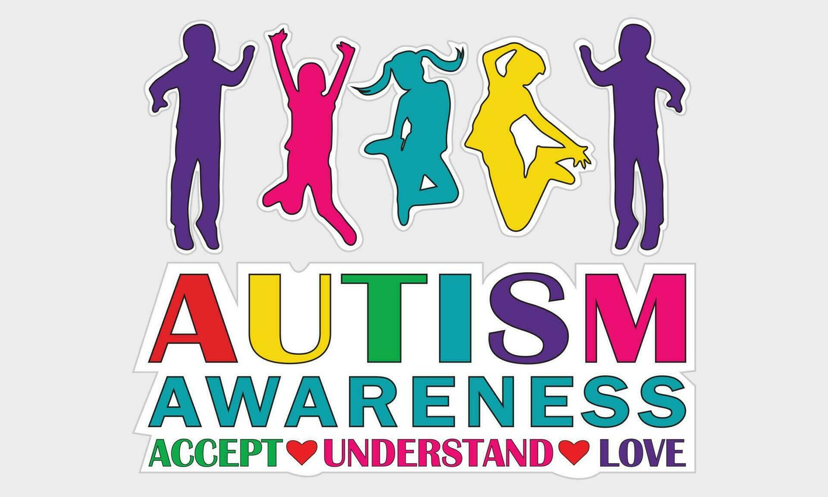 autism medvetenhet kärlek t-shirt design vektor illustration- autism t-shirt design begrepp. Allt mönster är färgrik och skapas använder sig av band, pussel, kärlek, etc. autism bakgrund, baner, affisch