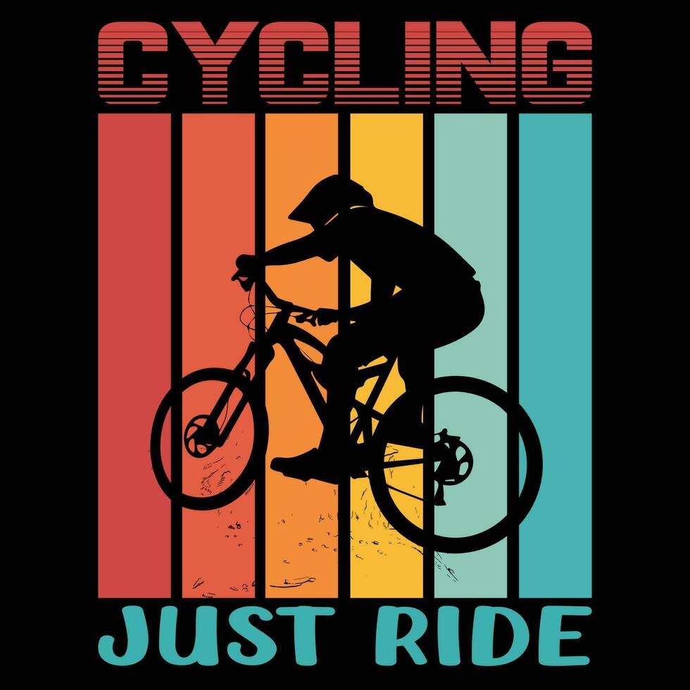 Radfahren gerade Reiten T-Shirt Design Vektor Illustration