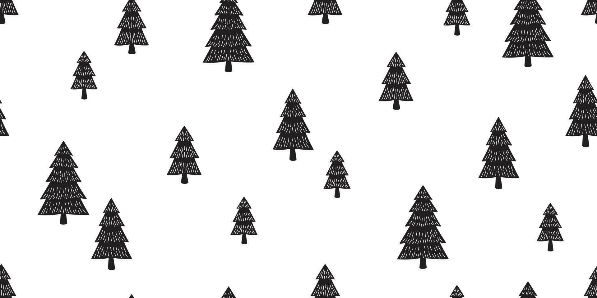 jul träd sömlös mönster vektor trä skog snö santa claus