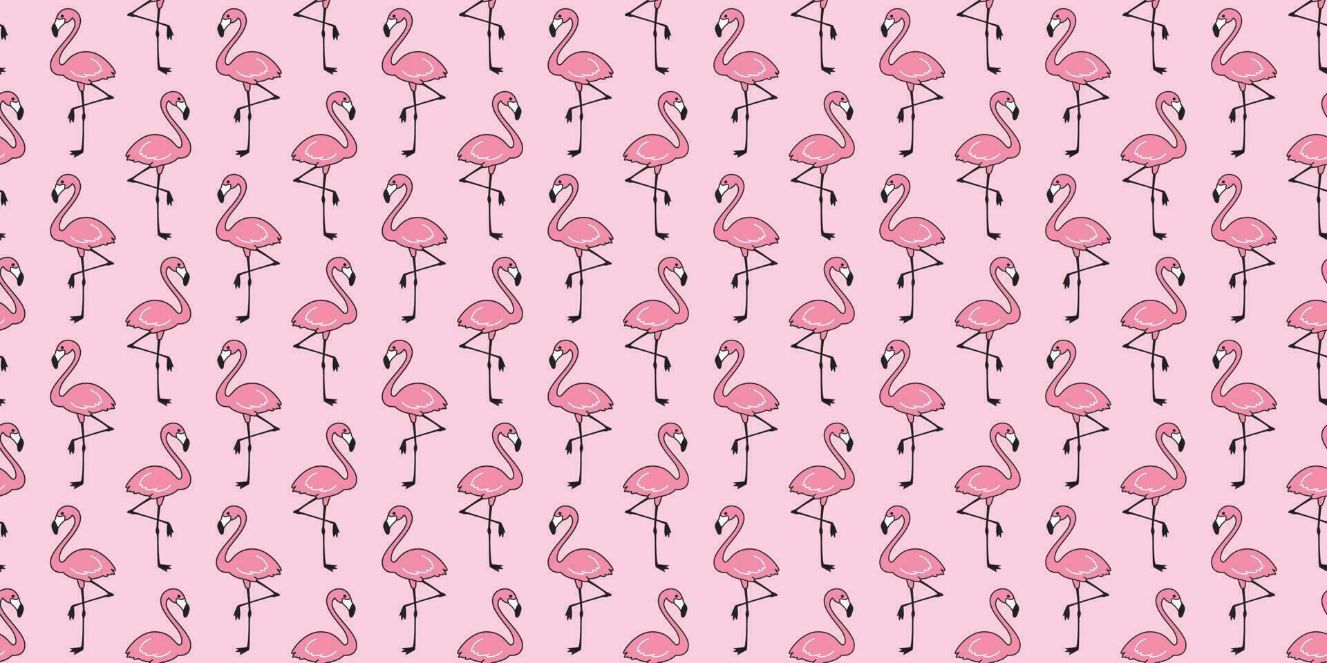 Flamingo nahtlos Muster Vektor Rosa Flamingos exotisch Vogel Sommer- tropisch Schal isoliert Fliese Hintergrund wiederholen Hintergrund Karikatur Illustration