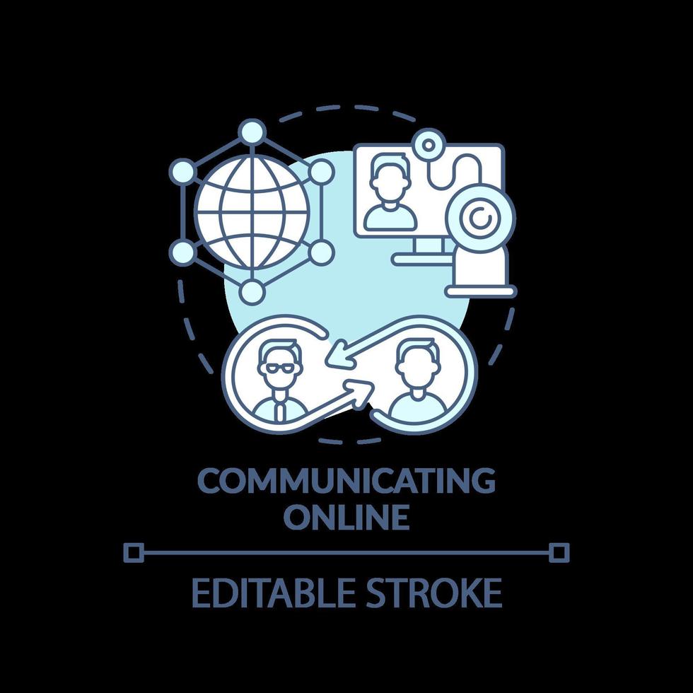 Online-Türkis-Konzeptsymbol kommunizieren vektor