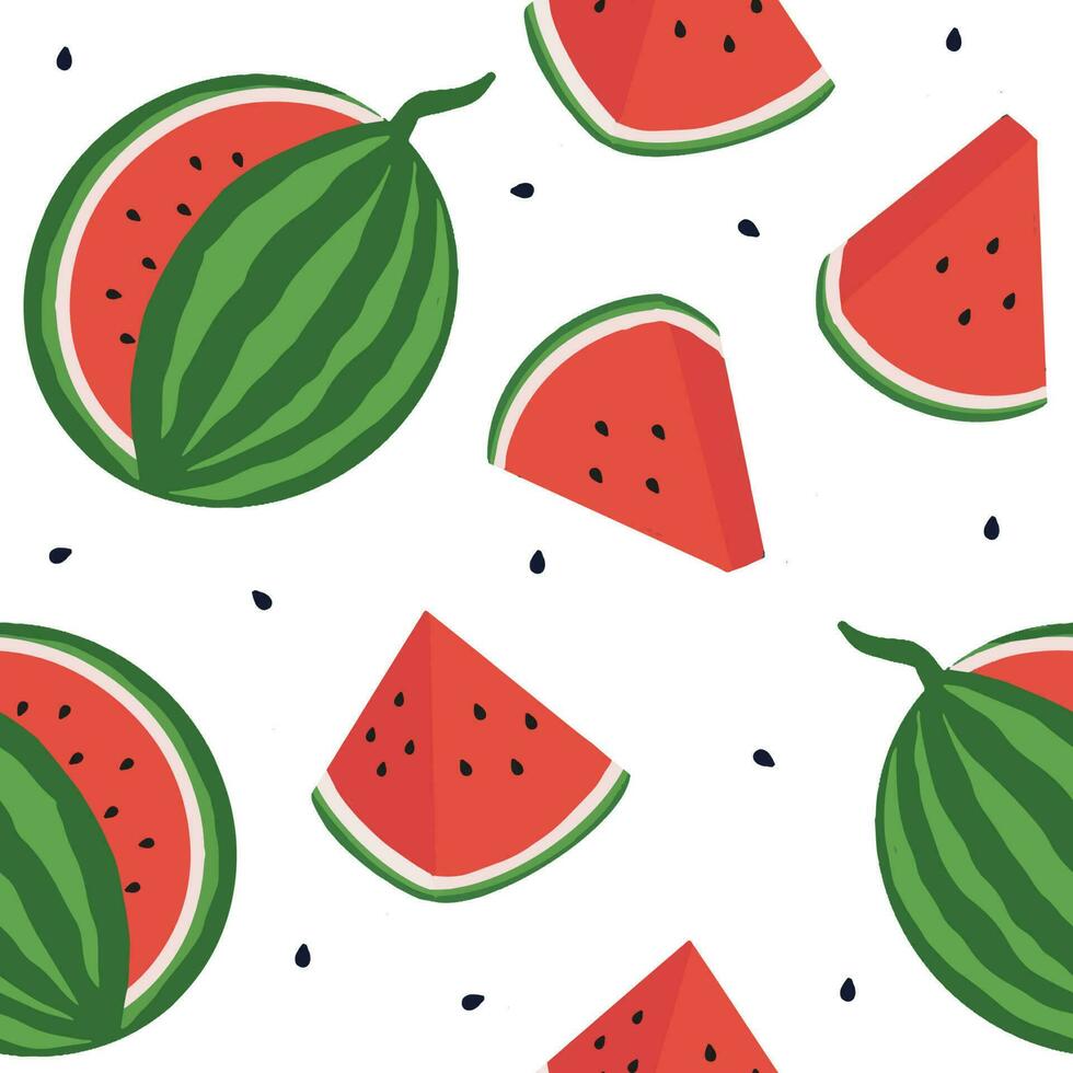 vattenmelon sömlös mönster. Häftigt abstrakt och frukt design begrepp. för mode tyger, barn kläder, Hem dekor, kviltning, t-shirts, kort och mallar, klippbok och Övrig digital behov vektor