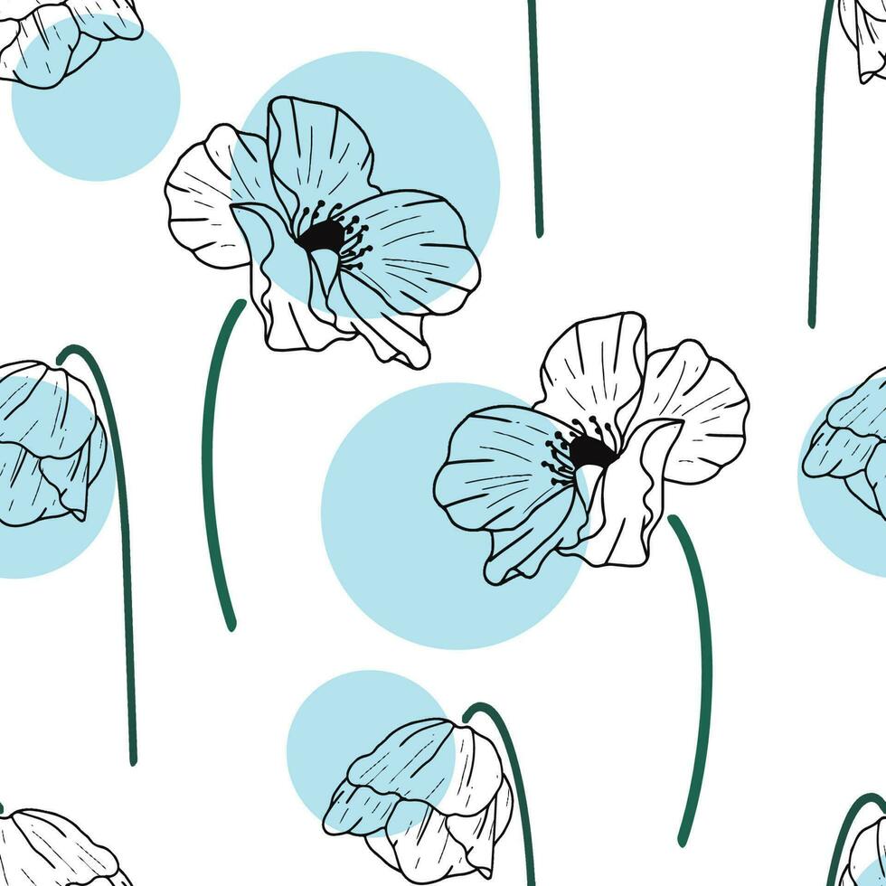 blå blomma abstrakt bakgrunder. hand dragen olika former och klotter objekt. kan vara Begagnade för utskrift behov och Övrig digital behov. samtida modern trendig vektor illustrationer.