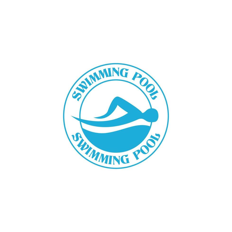 kreativ Schwimmen Sport Emblem Logo Design Vektor Illustration Idee