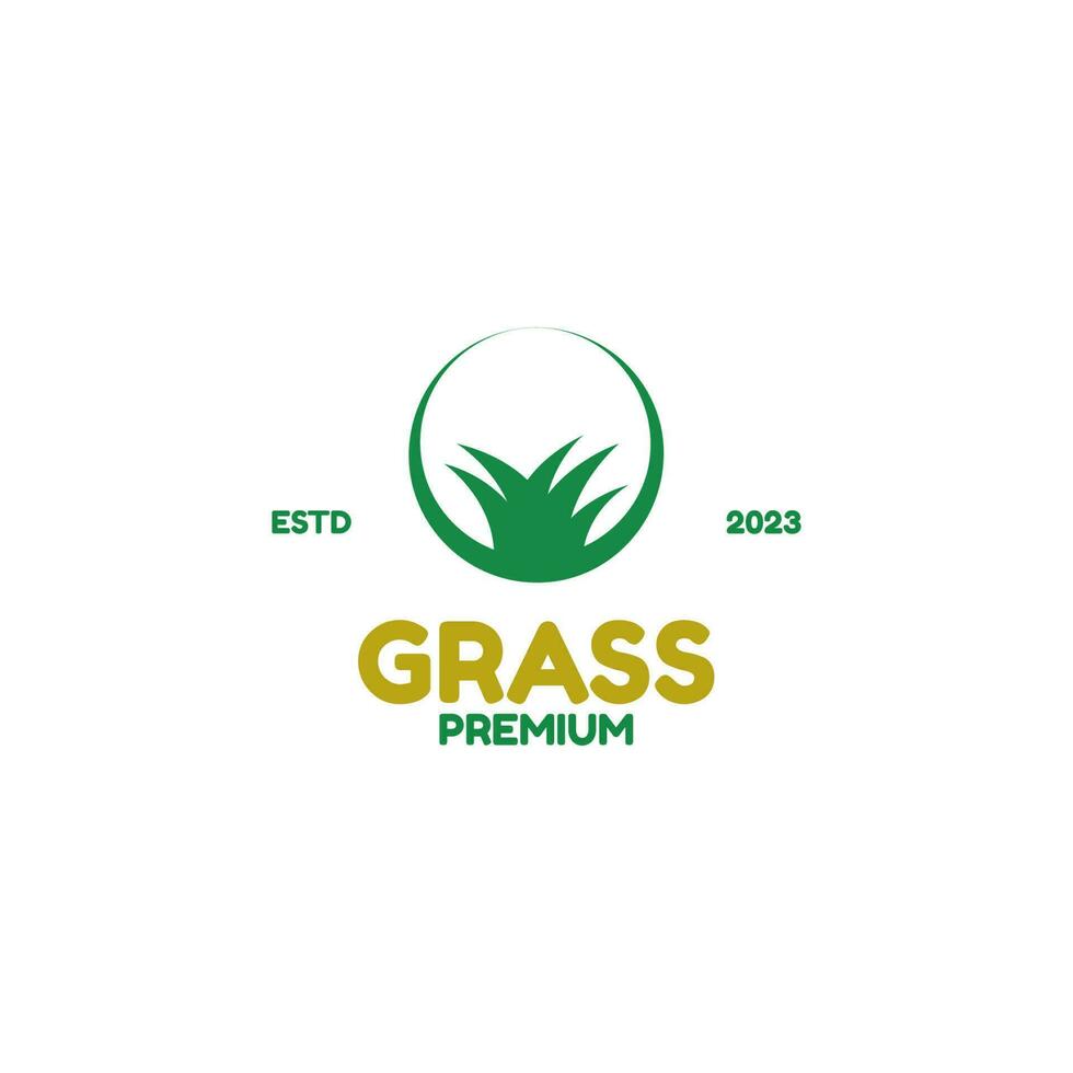 kreativ Gras Logo Design Konzept Vektor Illustration Idee