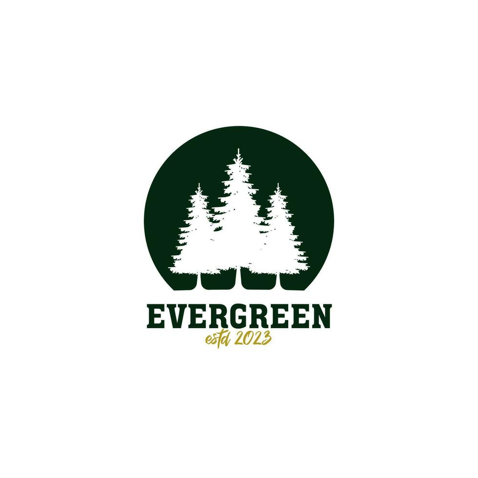 kreativ Kiefern Baum draussen Abenteuer Lager. Wald Jahrgang retro rustikal Hipster Logo Design Illustration Idee vektor