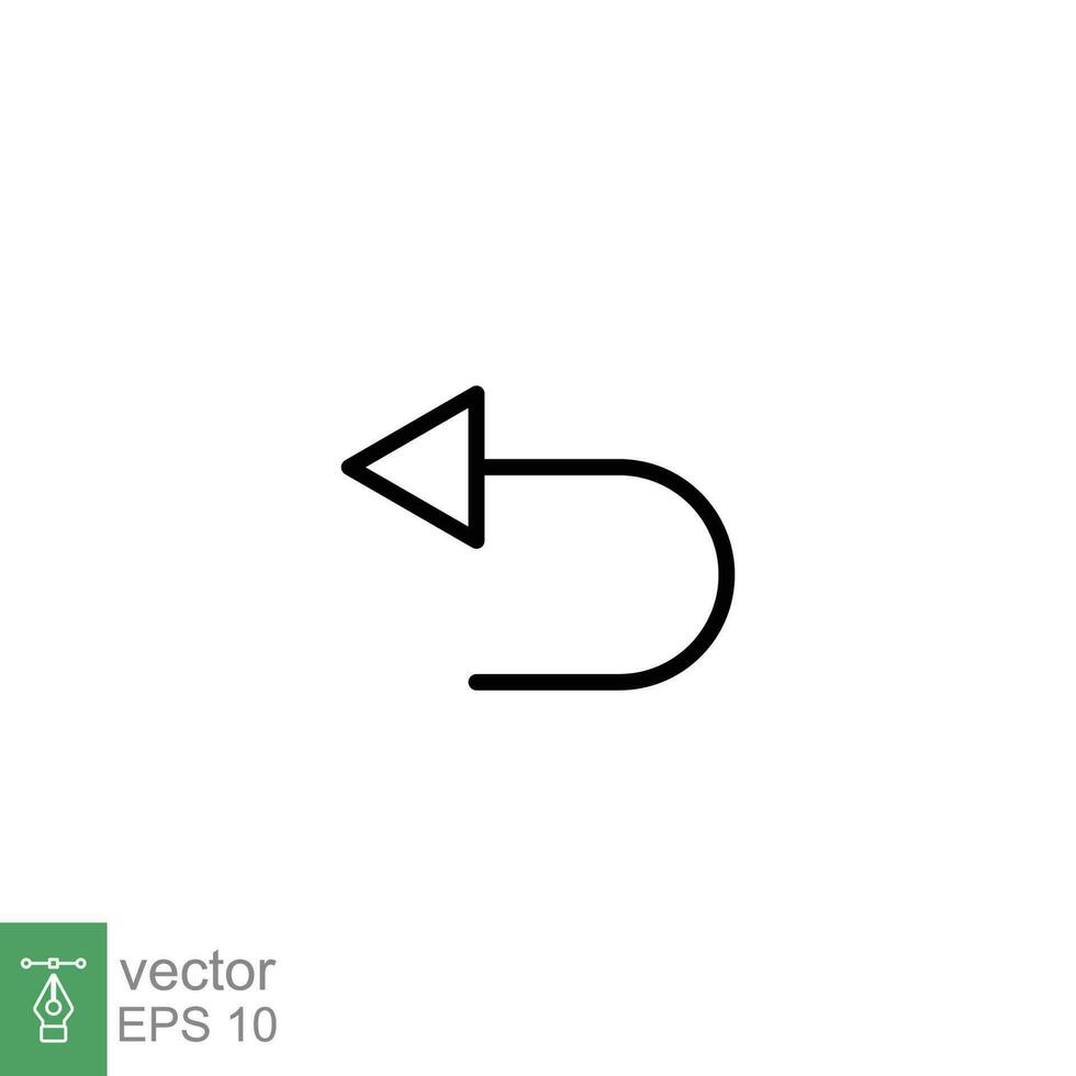 rückgängig machen Symbol. einfach Gliederung Stil. zurückkehren, Pfeil, zurück, umkehren, vorherige, ersetzen, wiederherstellen, Taste Konzept. dünn Linie Symbol. Vektor Illustration isoliert auf Weiß Hintergrund. eps 10.