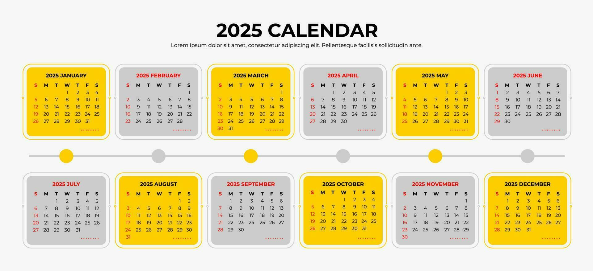 2025 kalender mall vektor