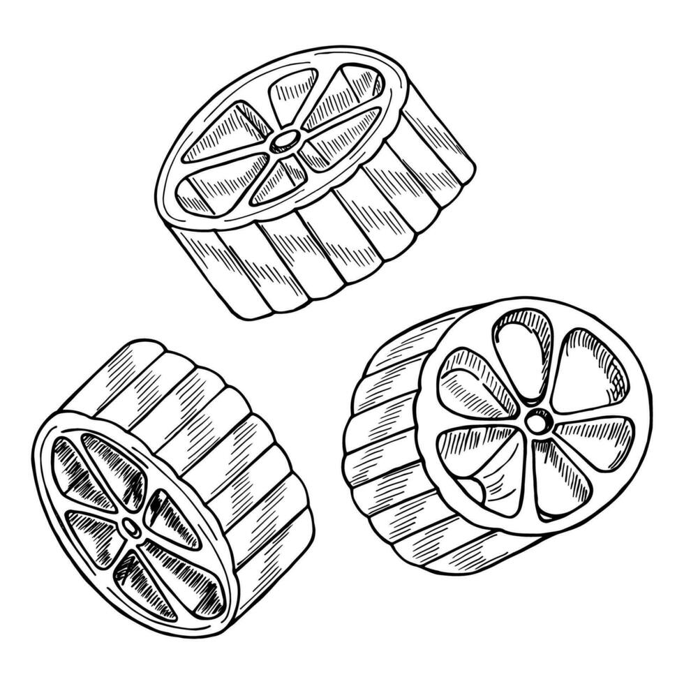 Pasta Rotelle Rohre, schwarz Linie Vektor Illustration isoliert auf Weiß Hintergrund. Art von Italienisch Pasta Gericht im gestalten von Räder zum Essen Packungen und Speisekarte.