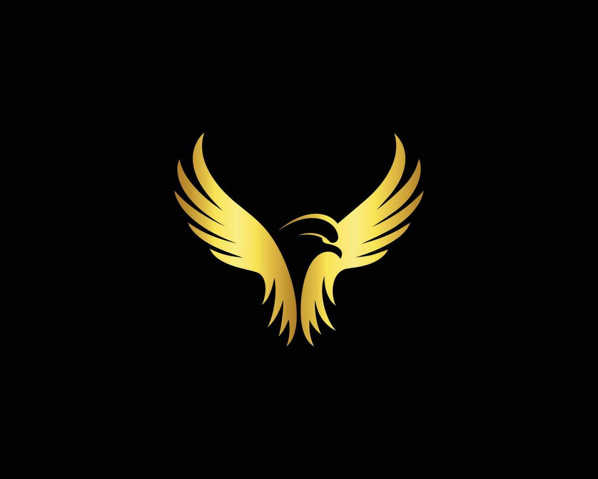 Stichprobe golden Adler Vogel Logo Design Prämie Vektor Grafik Illustration.