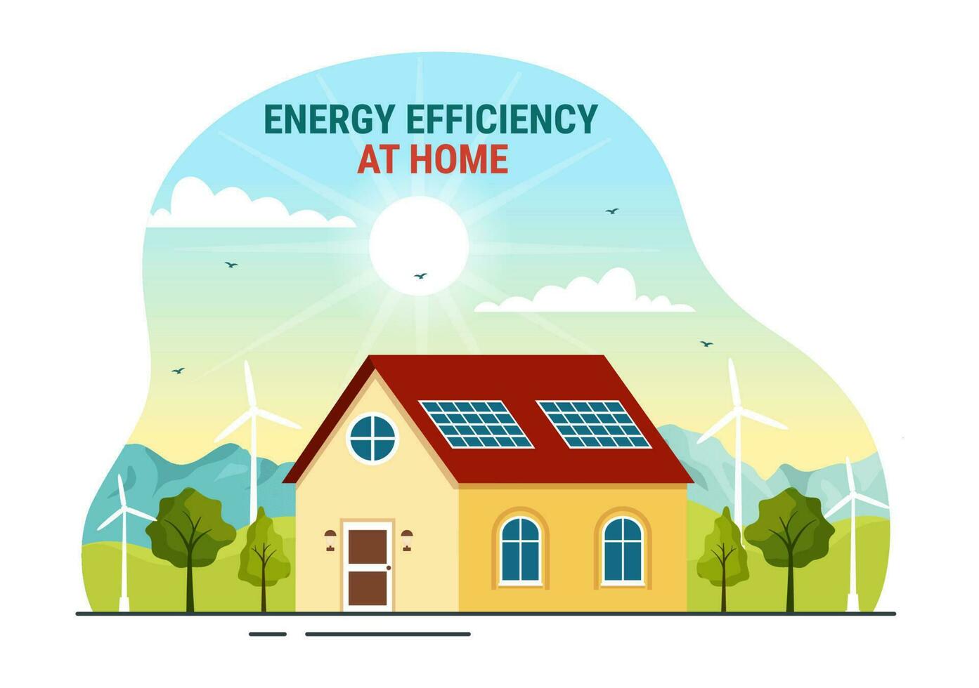 energi effektiv på Hem vektor illustration av smart hus teknologi systemet med centraliserad kontrollera i platt tecknad serie hand dragen mallar