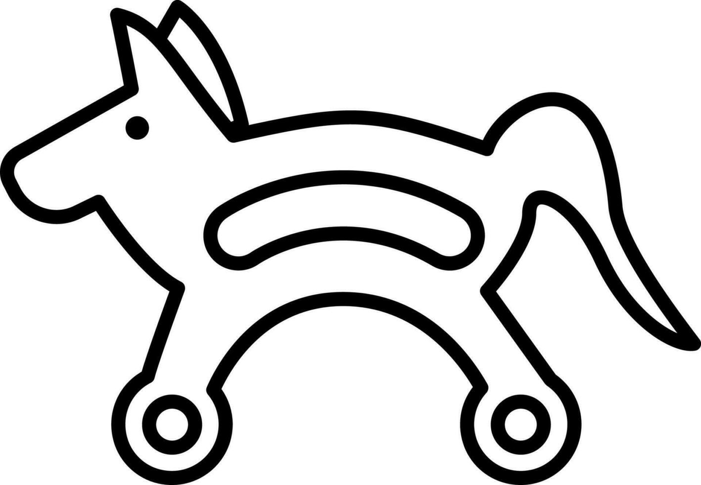 Pferd auf Räder Symbol Vektor Illustration
