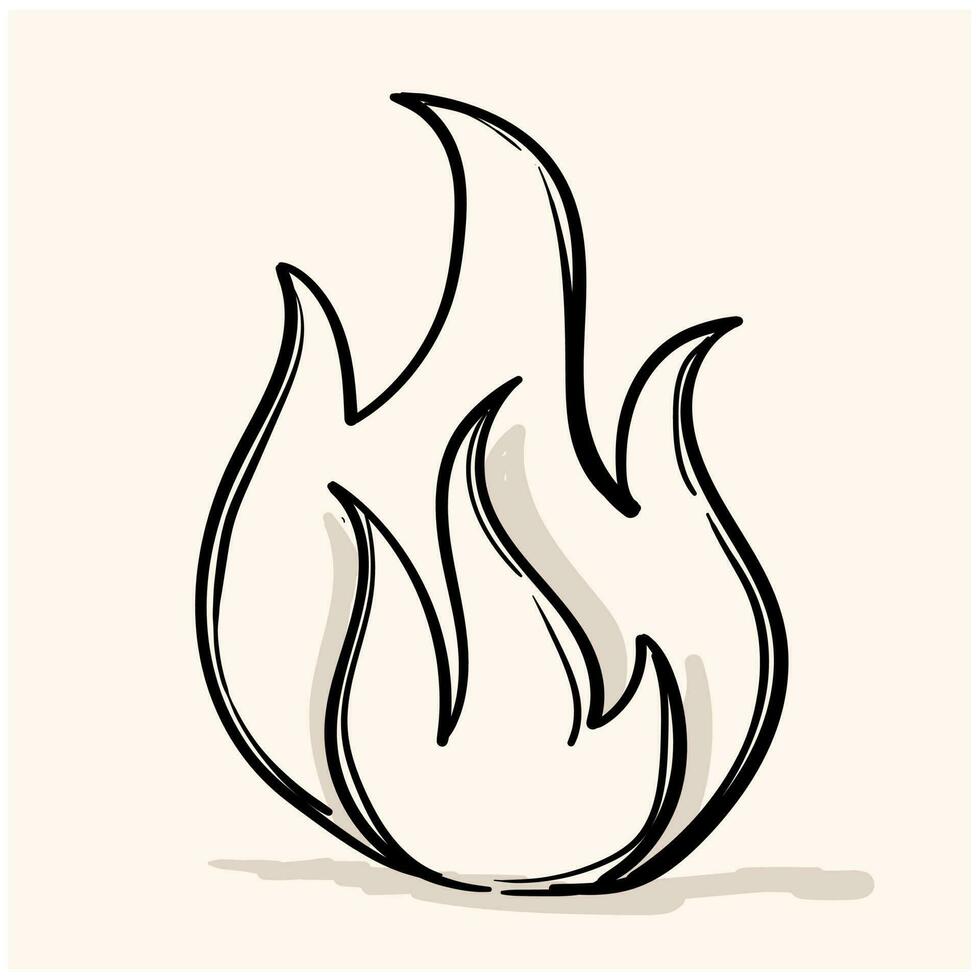 Feuer Gekritzel Symbol mit Hintergrund Sahne vektor