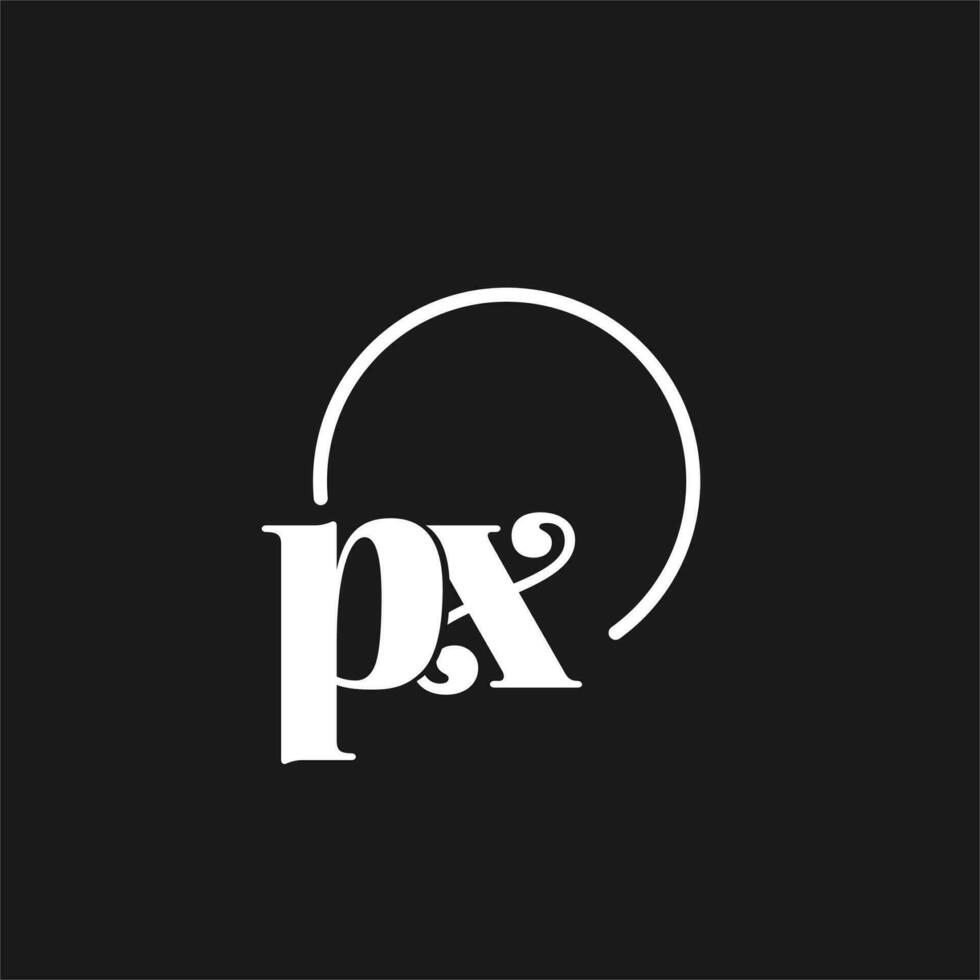 px logotyp initialer monogram med cirkulär rader, minimalistisk och rena logotyp design, enkel men flott stil vektor