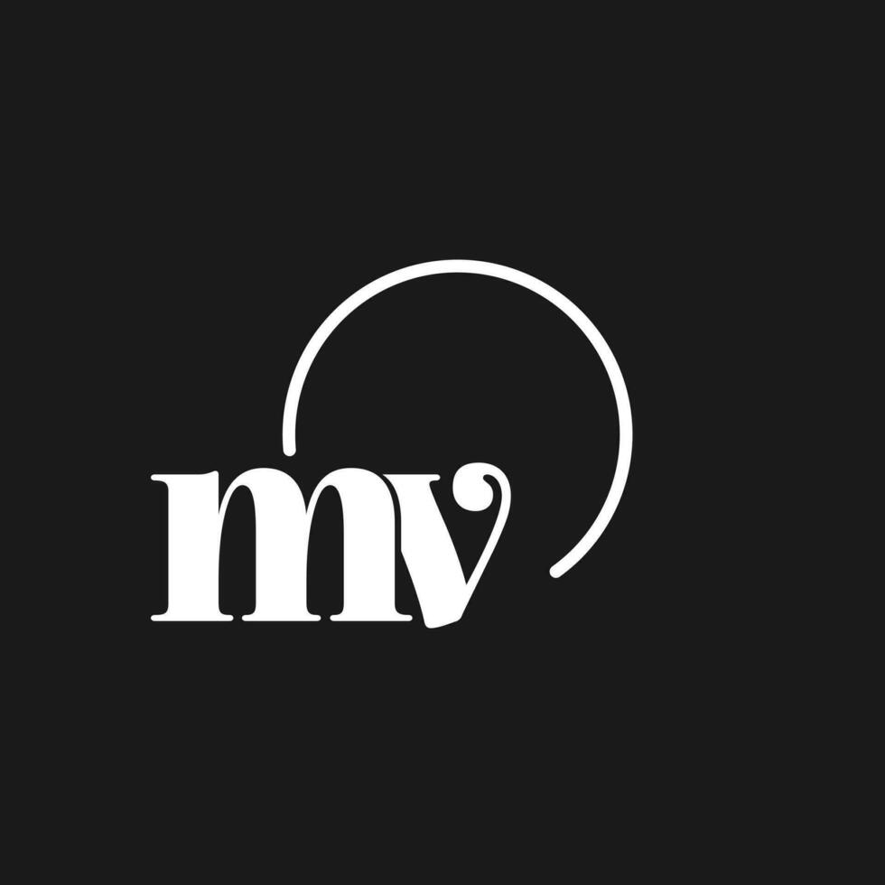 mv Logo Initialen Monogramm mit kreisförmig Linien, minimalistisch und sauber Logo Design, einfach aber nobel Stil vektor