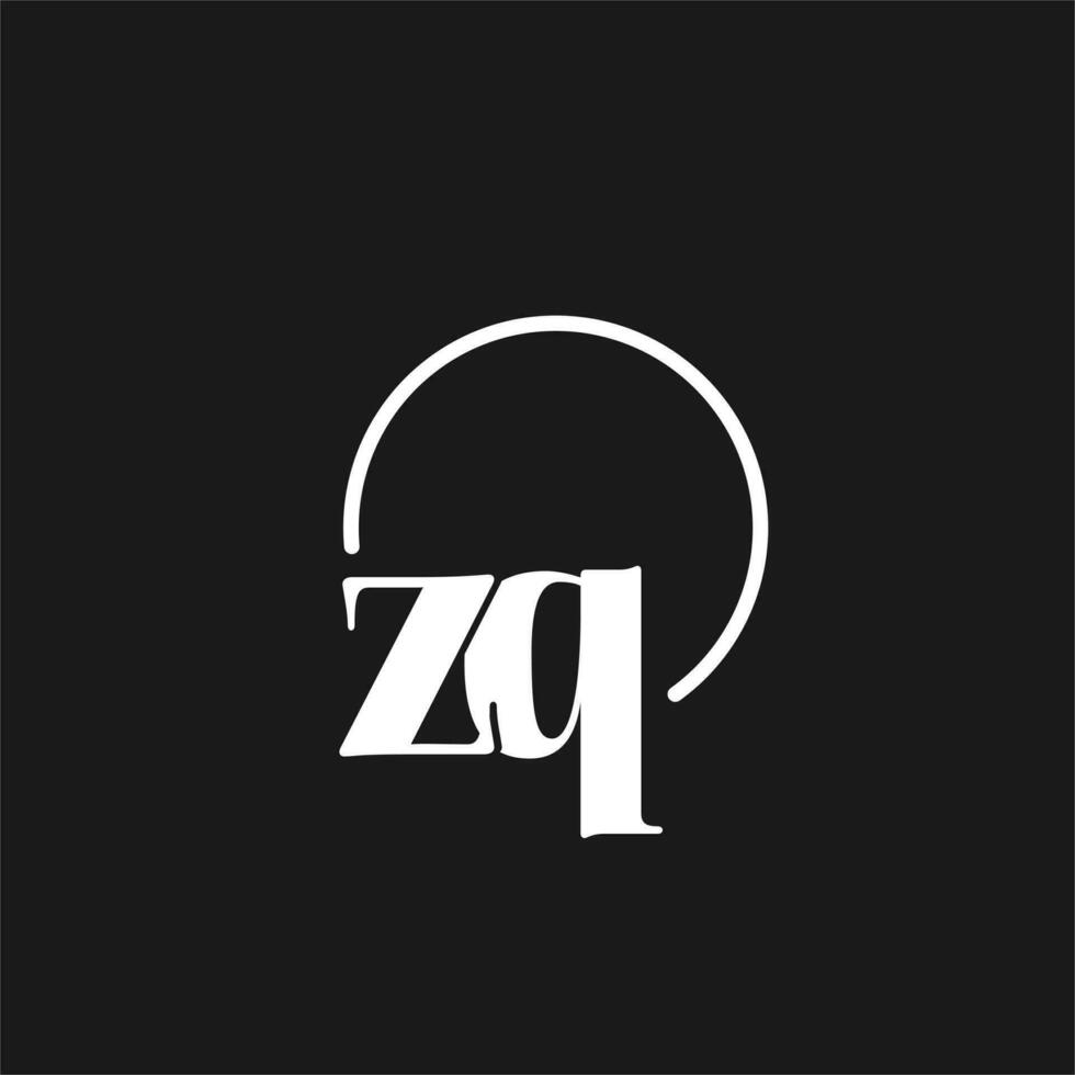 zq Logo Initialen Monogramm mit kreisförmig Linien, minimalistisch und sauber Logo Design, einfach aber nobel Stil vektor