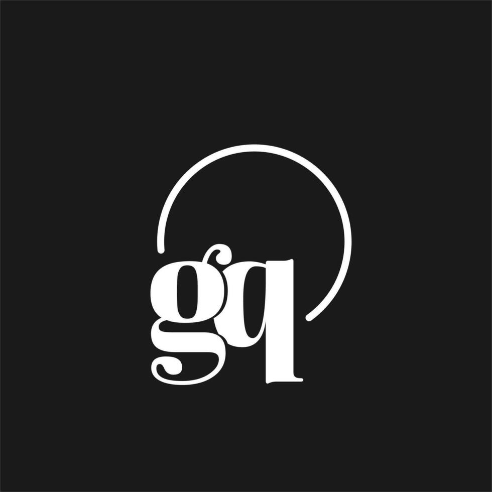 gq logotyp initialer monogram med cirkulär rader, minimalistisk och rena logotyp design, enkel men flott stil vektor